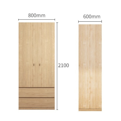 White stained store oak veneer wardrobe